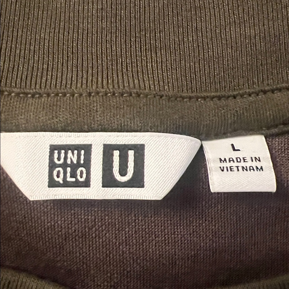 Uniqlo U AIRism Men’s T-Shirt Bundle (2) | Khaki & Olive Green | Size L - Picture 2 of 9